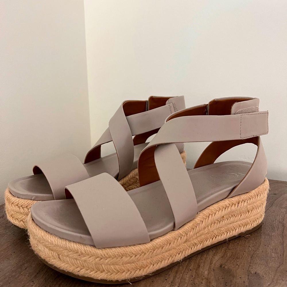 Franco Sarto Grey platform espadrille sandals